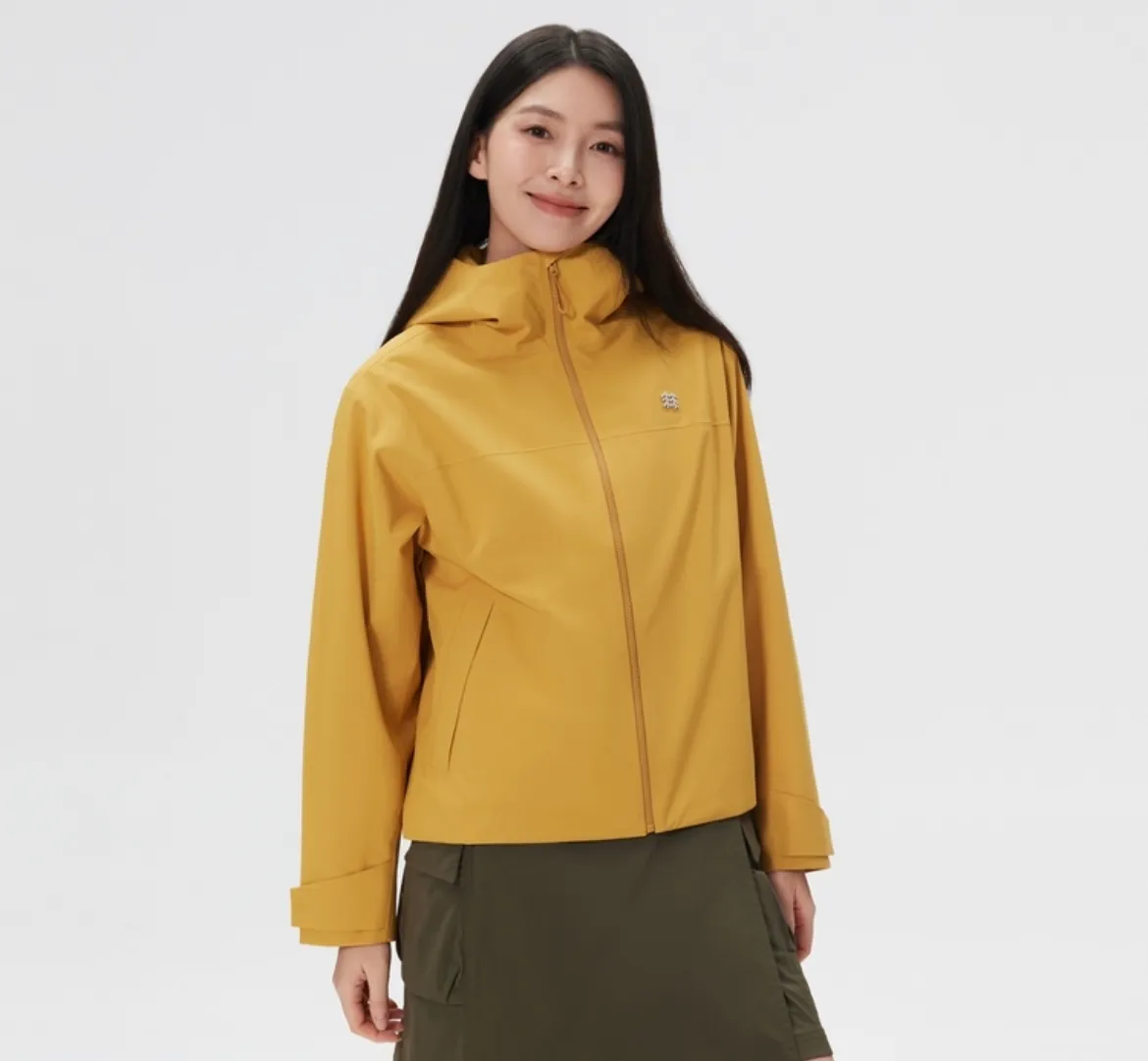 Upper body material picture KOLON/KOLON SPORT 26fw 2L short soft shell jacket loose waterproof windproof Wear-Resistant Breathable jacket (Yellow)